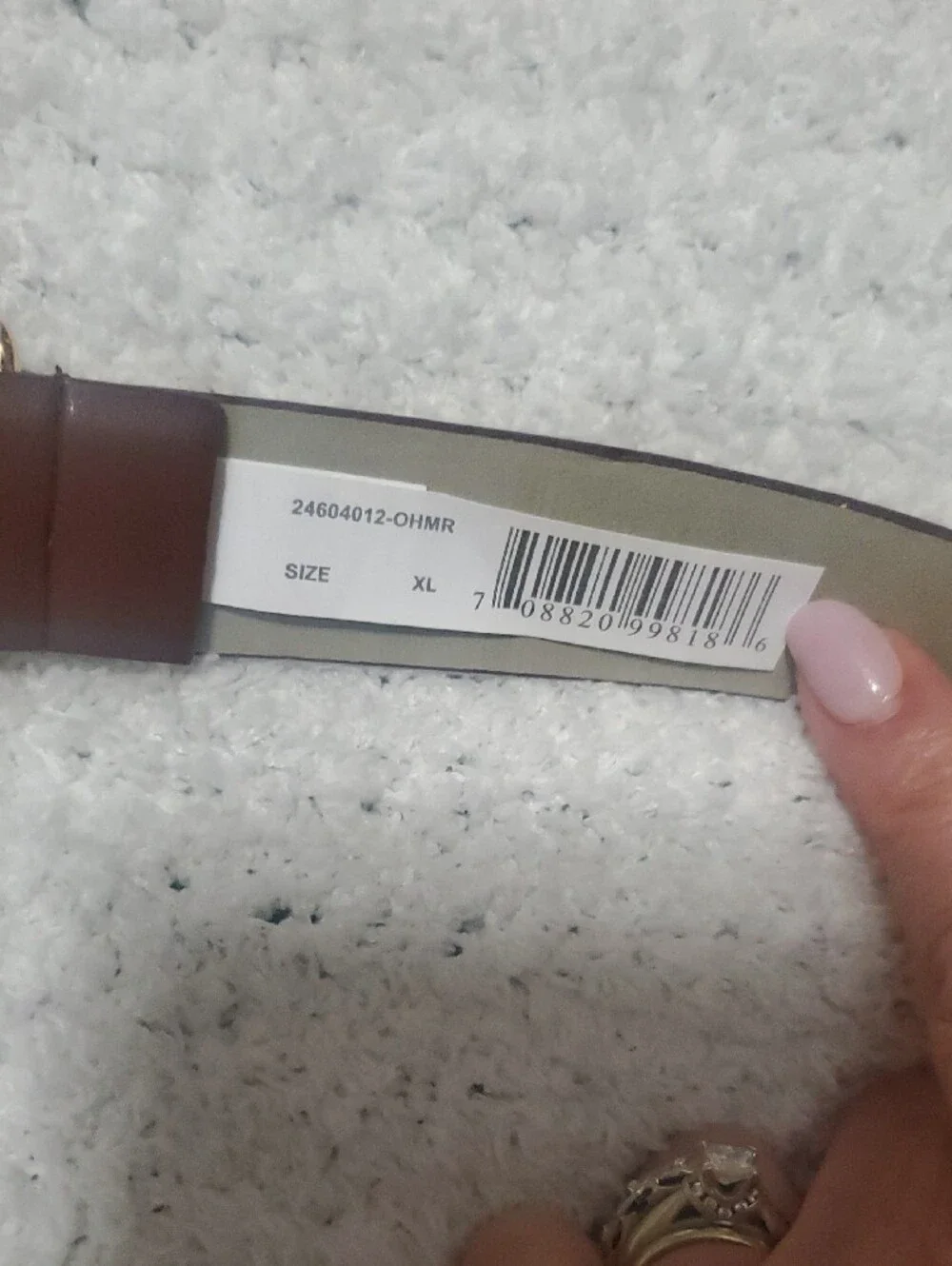 Ophelia Roe Brown Leather Belt with Gold Buckle and Ring Detail